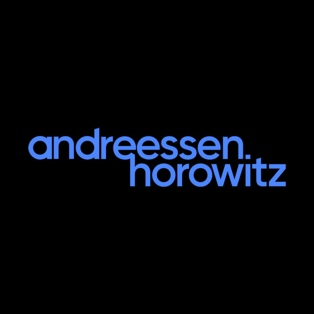 DoomBench-blue rendering of the Andreessen Horowitz logo against a black background.
