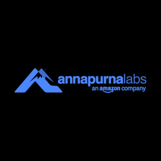 DoomBench-blue rendering of the Annapurna Labs logo against a black background.