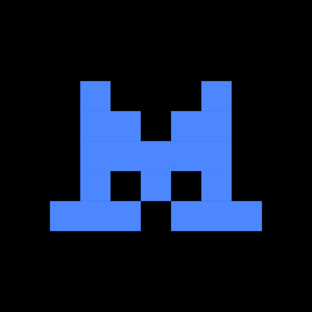 DoomBench-blue rendering of the Mistral AI logo against a black background.