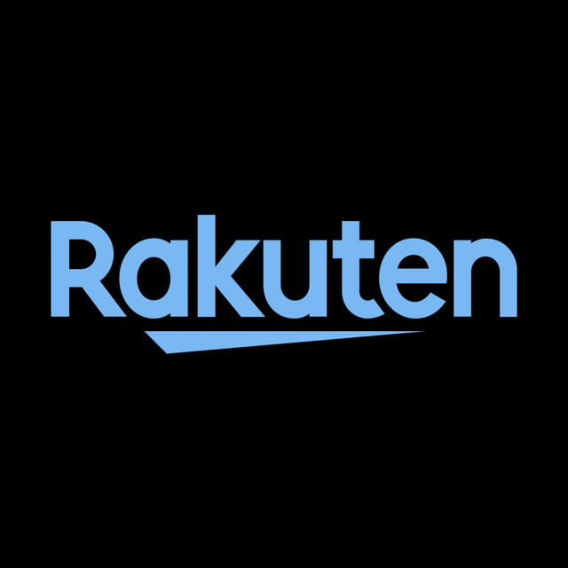 DoomBench-blue rendering of the Rakuten logo against a black background.