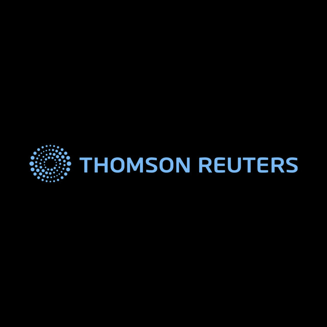 DoomBench-blue rendering of the Thomson Reuters logo against a black background.