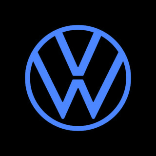 DoomBench-blue rendering of the Volkswagen logo against a black background.