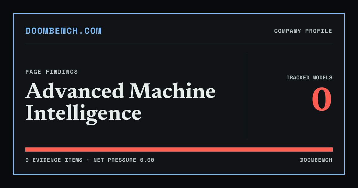 DoomBench social sharing card for Advanced Machine Intelligence.