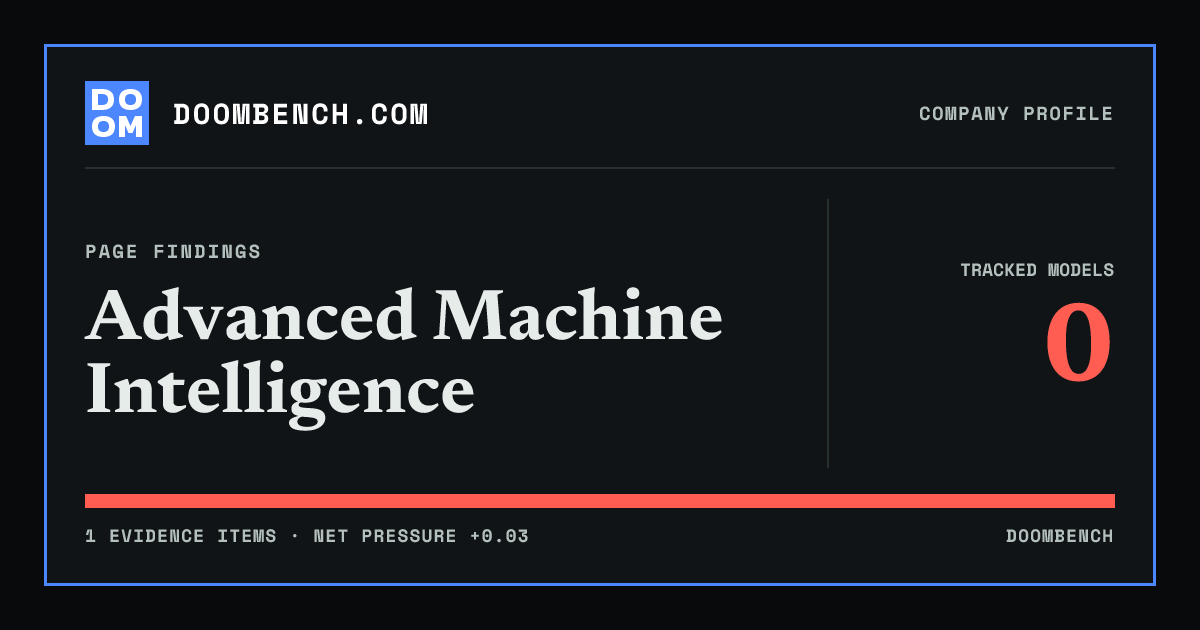 DoomBench social sharing card for Advanced Machine Intelligence.
