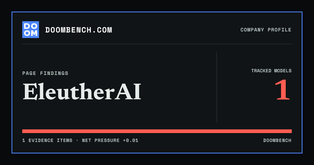 DoomBench social sharing card for EleutherAI.