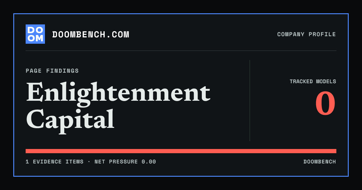 DoomBench social sharing card for Enlightenment Capital.