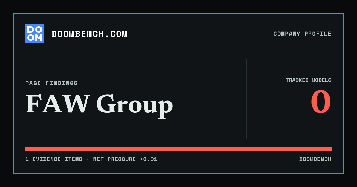 DoomBench social sharing card for FAW Group.