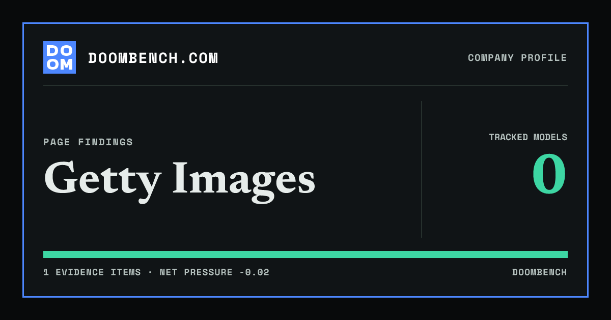DoomBench social sharing card for Getty Images.