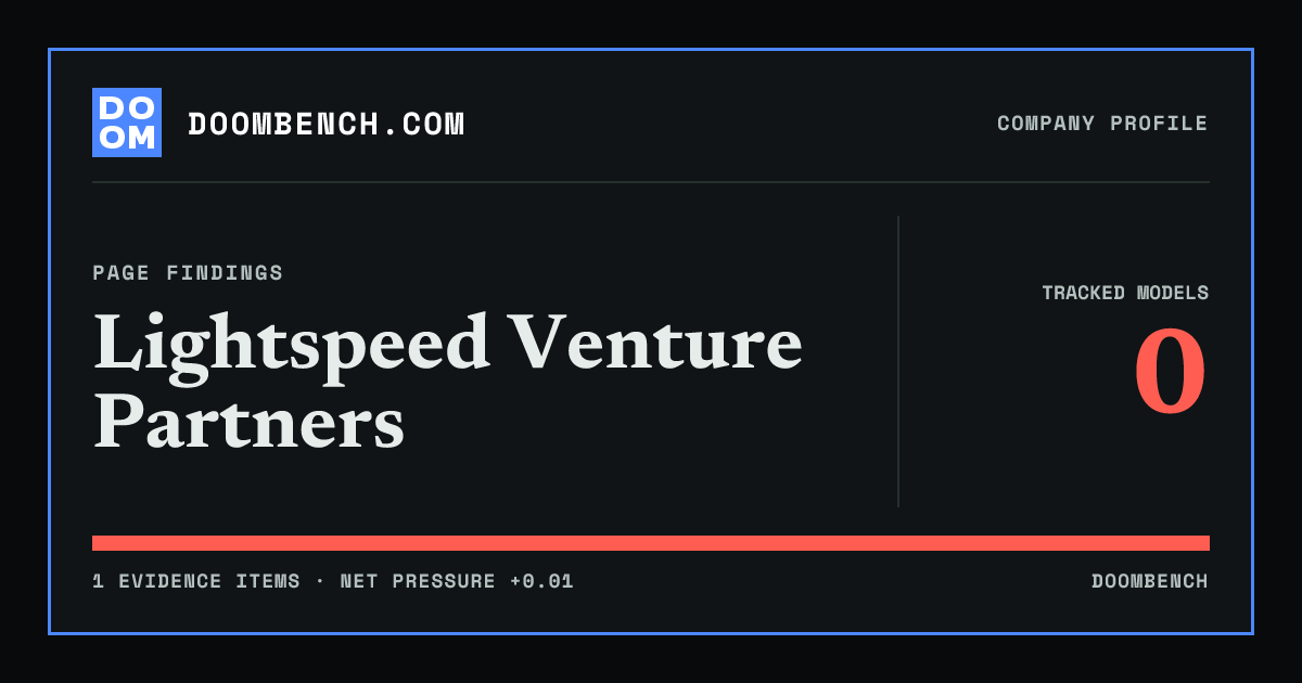 DoomBench social sharing card for Lightspeed Venture Partners.