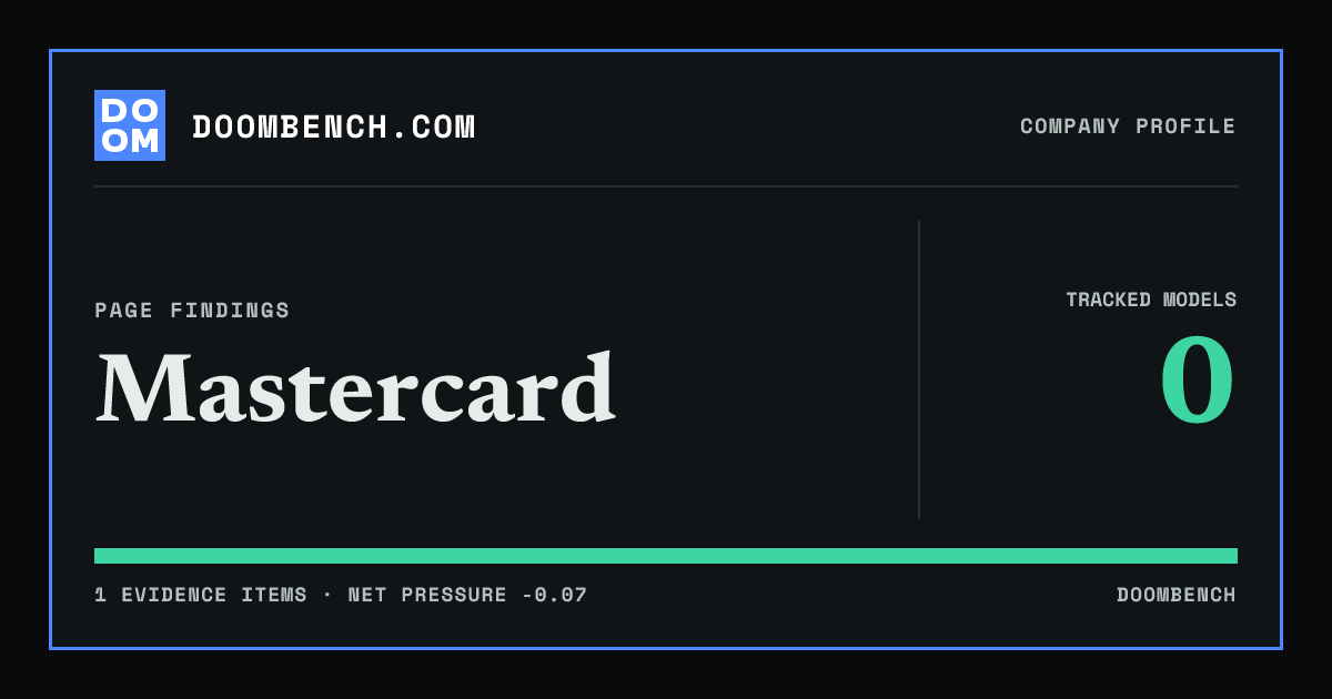DoomBench social sharing card for Mastercard.