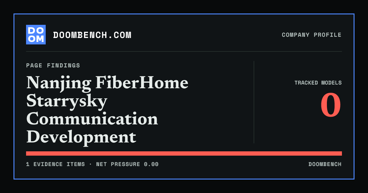 DoomBench social sharing card for Nanjing FiberHome Starrysky Communication Development.