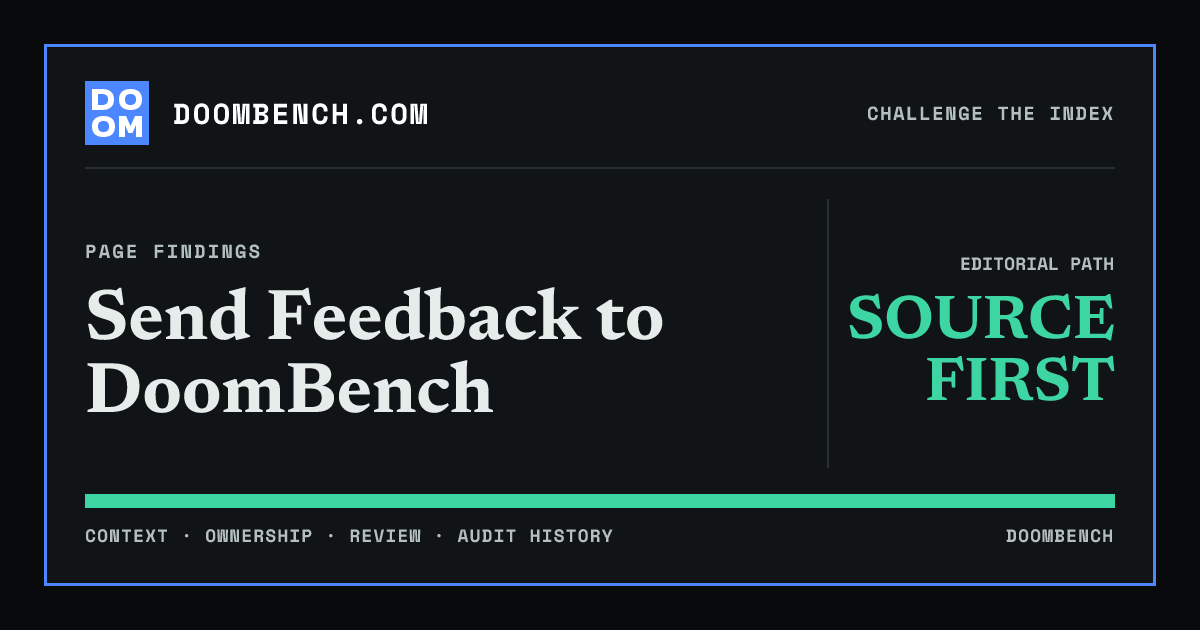 DoomBench social sharing card for Send Feedback to DoomBench.