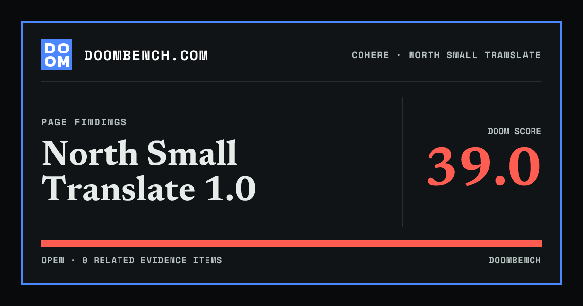 DoomBench social sharing card for North Small Translate 1.0.