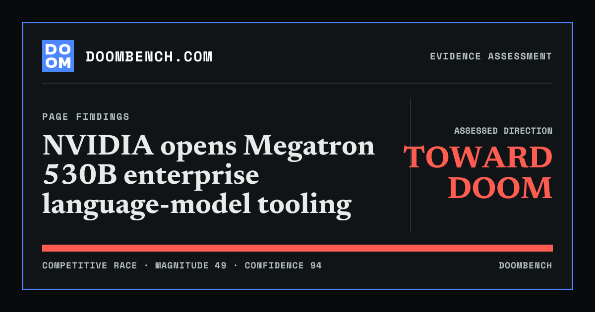 DoomBench social sharing card for NVIDIA opens Megatron 530B enterprise language-model tooling.
