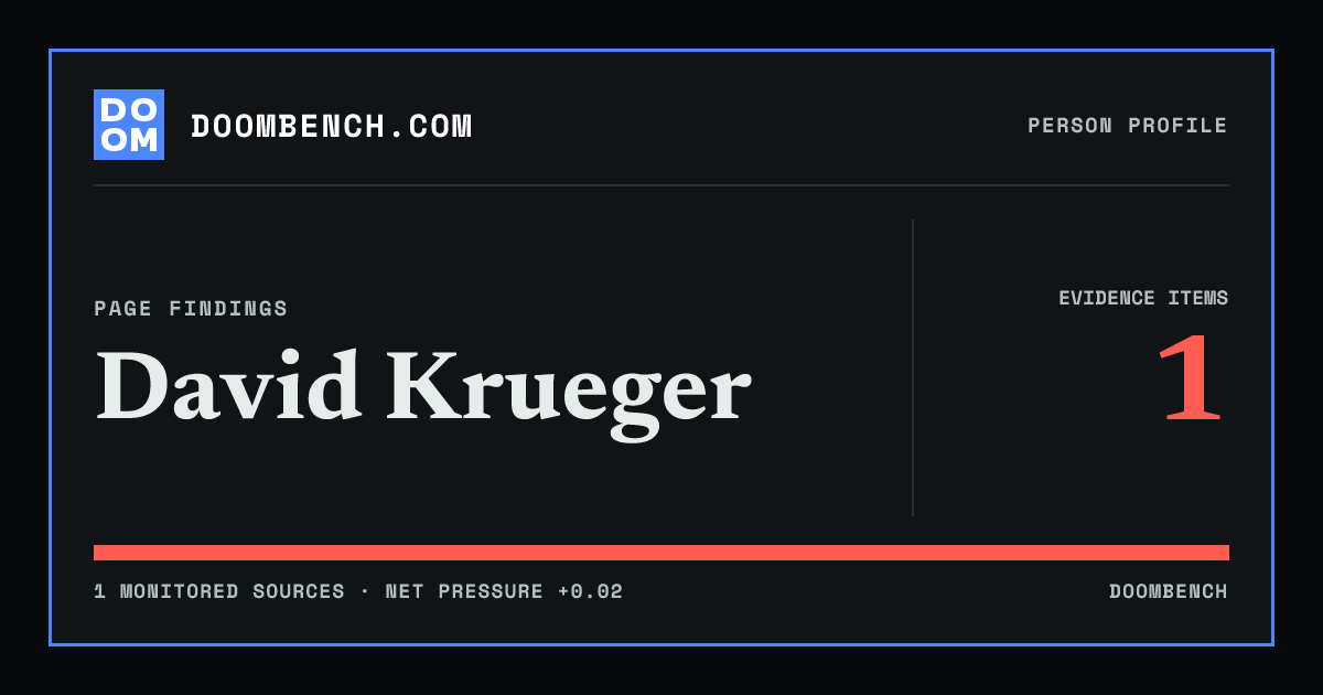 DoomBench social sharing card for David Krueger.
