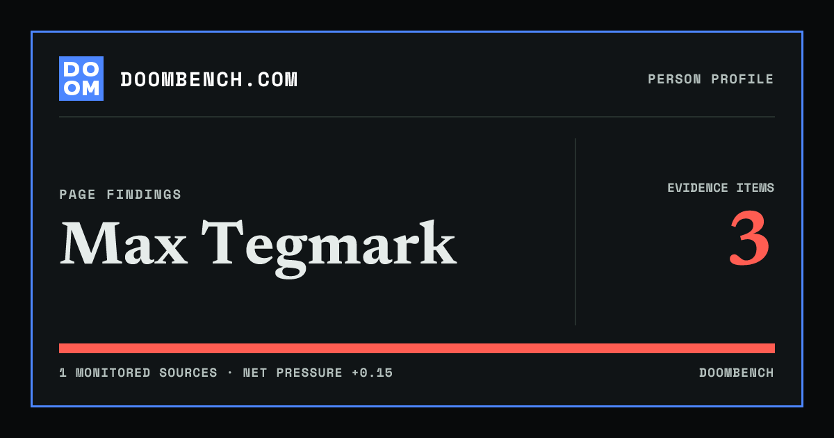 DoomBench social sharing card for Max Tegmark.