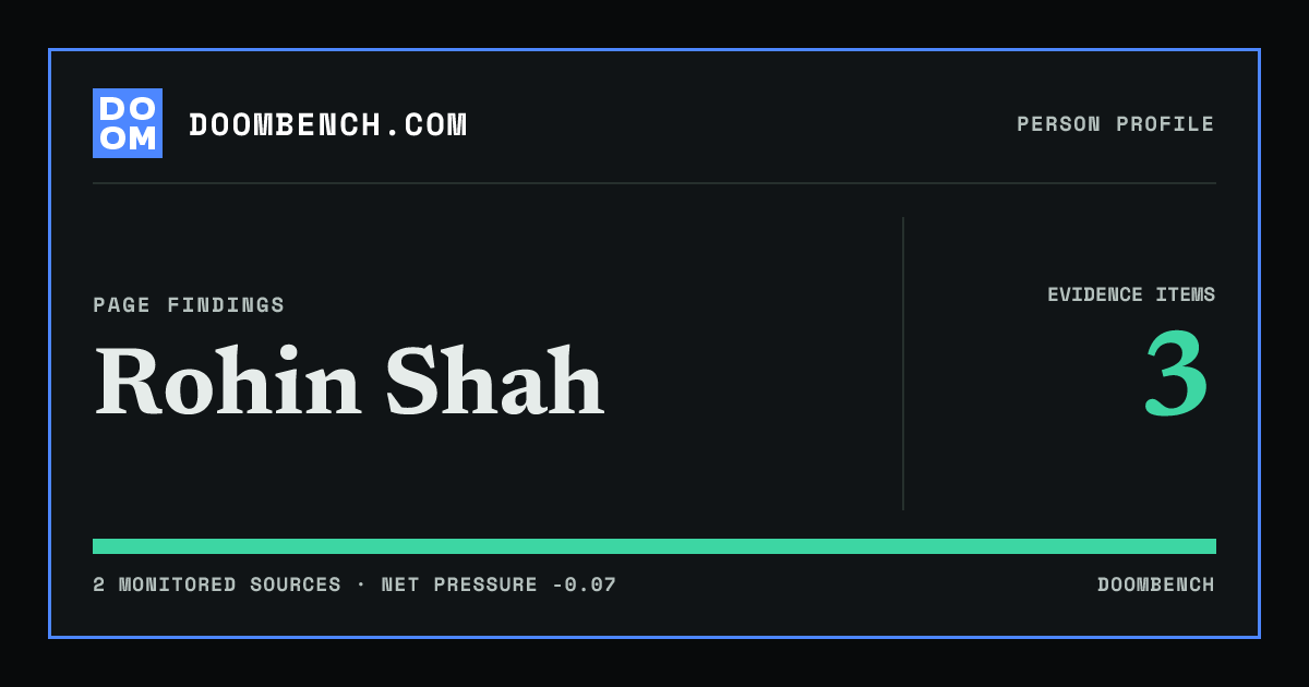 DoomBench social sharing card for Rohin Shah.