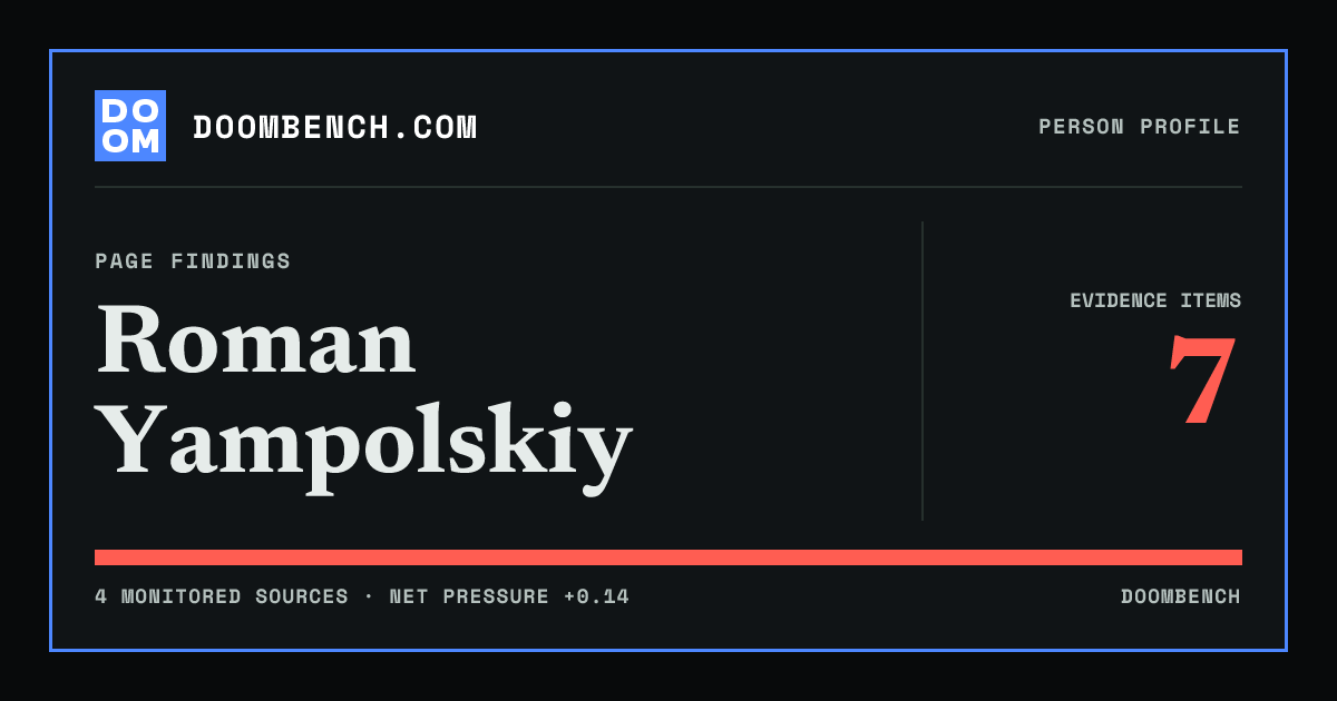 DoomBench social sharing card for Roman Yampolskiy.