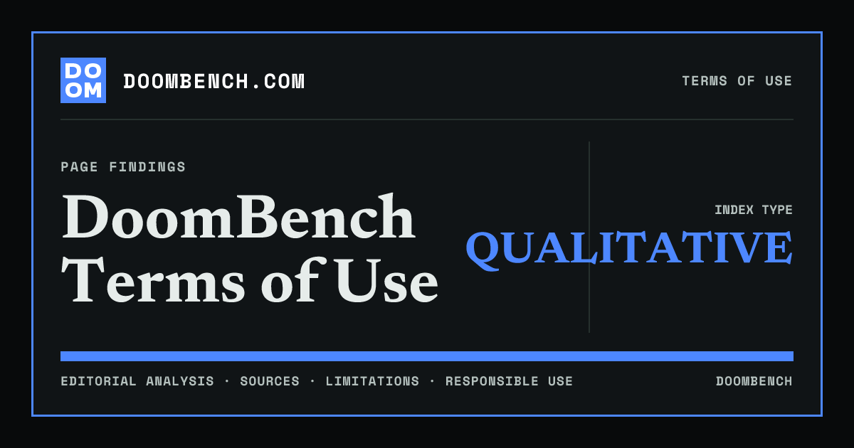 DoomBench social sharing card for DoomBench Terms of Use.